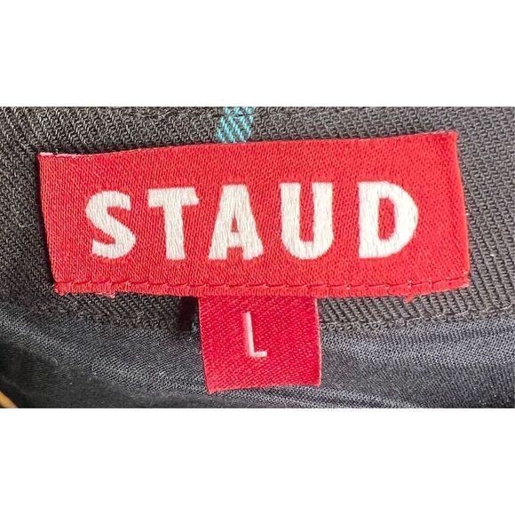 Staud Mini Crosshill Dress In Black Green Windowpane NWOT Size Large - Picture 8 of 8